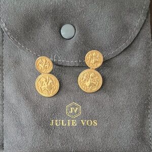 Julie Vos Gold Coin Drop Earrings